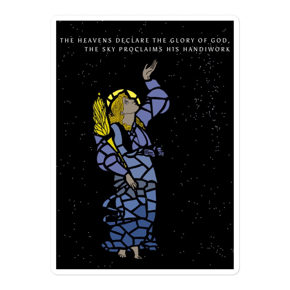 'The Sky Proclaims His Handiwork' Psalm 19:1 Inspired Christian Art Stickers