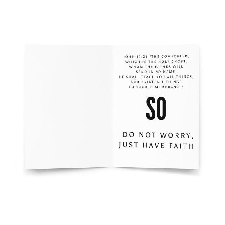 The Holy Trinity 'Just Have Faith' Sentimental Christian Greeting Card