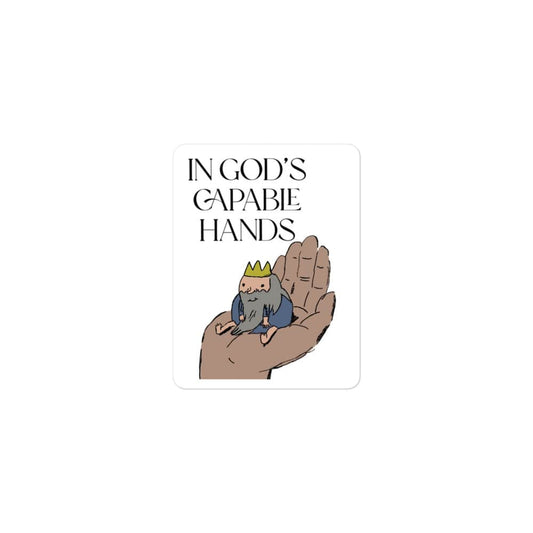 In God's Capable Hands Christian Art Minimalistic Sticker