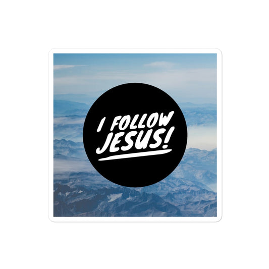 I Follow Jesus Christian Minimalistic Laptop Sticker